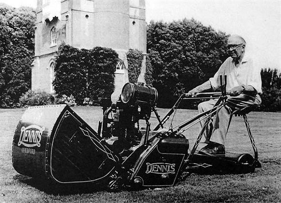 Mr C J Buxton with his Dennis 30inch mower